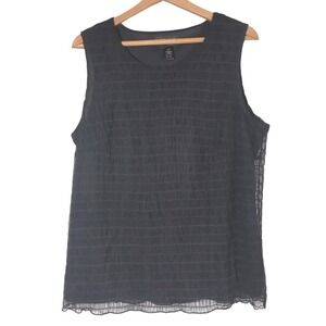 Lane Bryant Black Sheer‎ Smocked Shell Top Plus size 18 20
